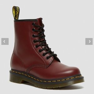 Dr. Marten Red Leather Lace Up Boots